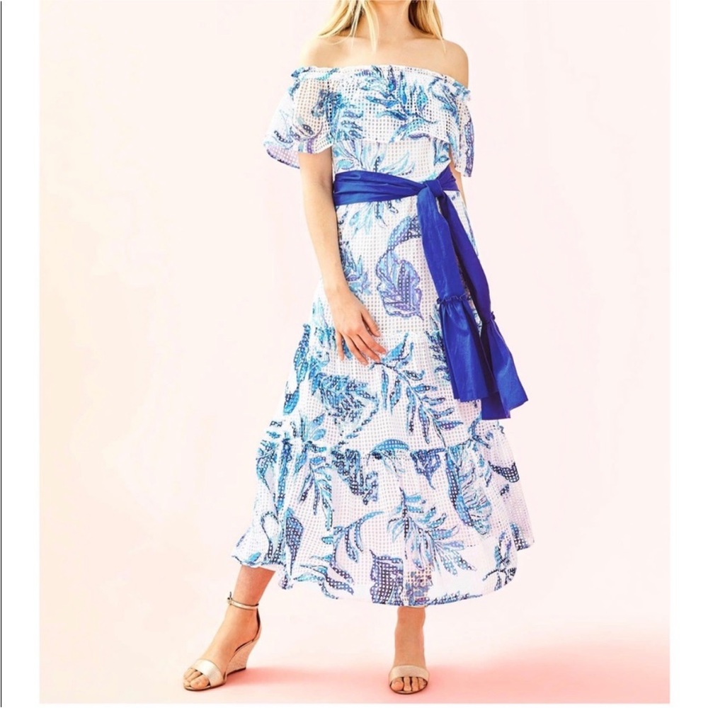 Lilly Pulitzer Sona Midi Dress “No Place Like Roam” Size Small